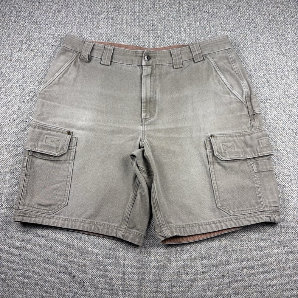 Duluth Trading Co. Men's Sz 38 Tan Cargo Shorts Relaxed Fit Workwear Utility